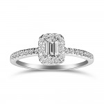 Multistone ring 18K white gold with diamonds 0.32ct, VS1, G da4322 ENGAGEMENT RINGS Κοσμηματα - chrilia.gr