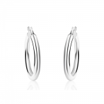 Hoop earrings K14 white gold, sk2905 EARRINGS Κοσμηματα - chrilia.gr