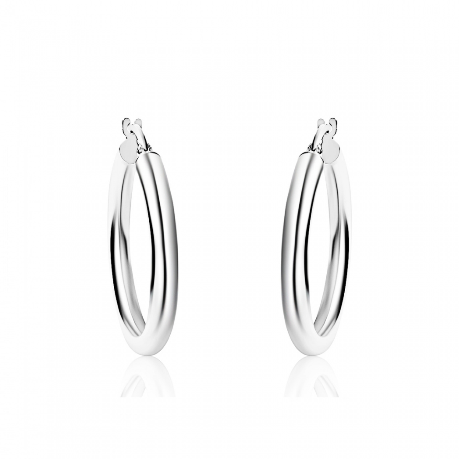 Hoop earrings K14 white gold, sk2905 EARRINGS Κοσμηματα - chrilia.gr