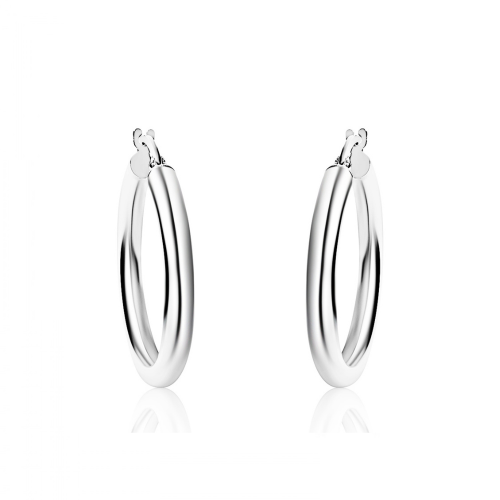 Hoop earrings K14 white gold, sk2905 EARRINGS Κοσμηματα - chrilia.gr