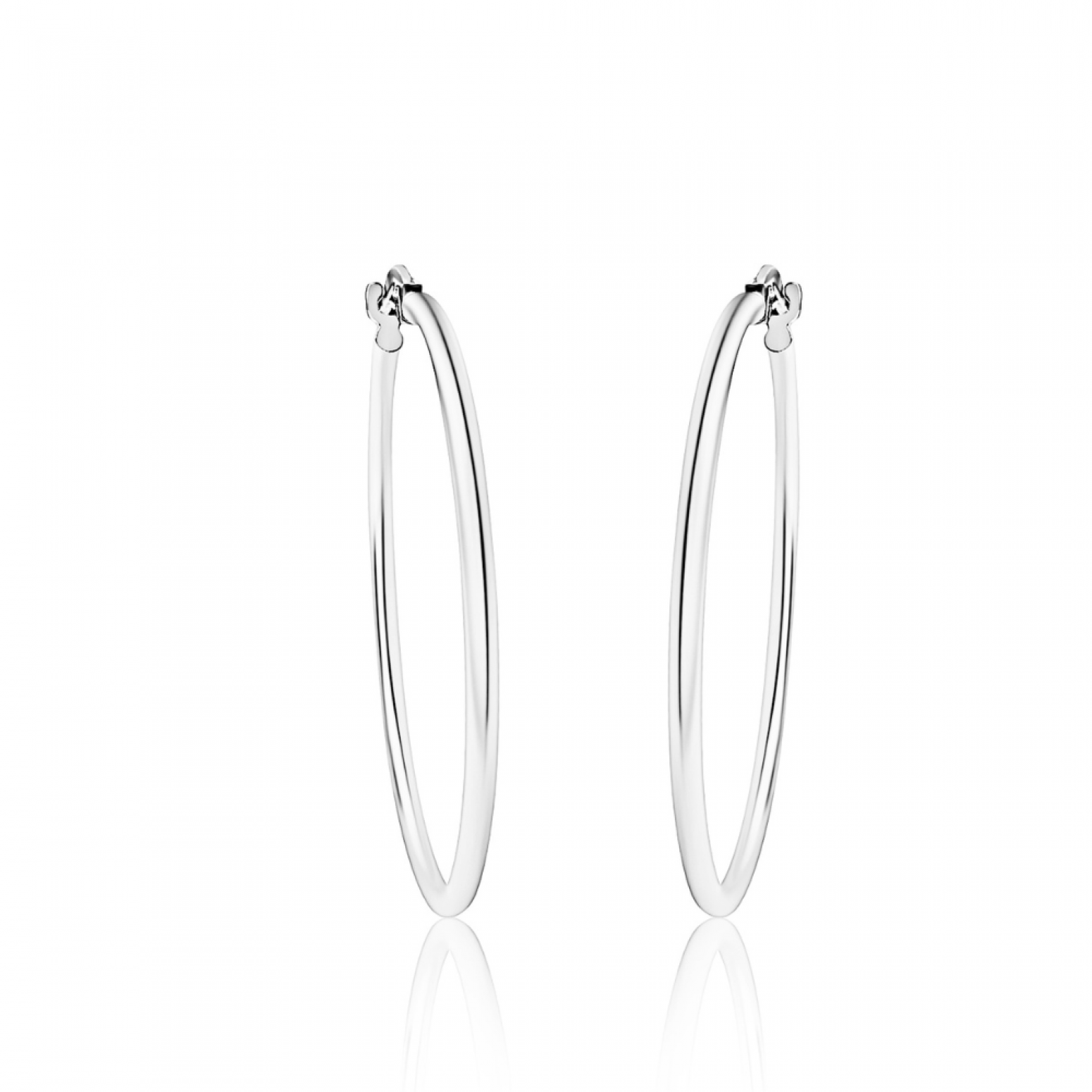 Hoop earrings K14 white gold, sk4009 EARRINGS Κοσμηματα - chrilia.gr
