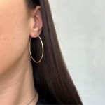 Hoop earrings K14 gold, sk3817 EARRINGS Κοσμηματα - chrilia.gr
