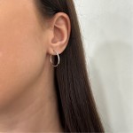 Hoop earrings K14 white gold, sk3827 EARRINGS Κοσμηματα - chrilia.gr