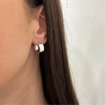 Hoop earrings K14 white gold, sk3828 EARRINGS Κοσμηματα - chrilia.gr