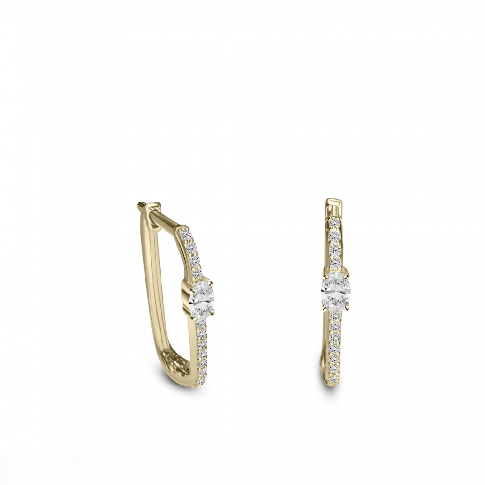 Hoop earrings, 18K gold with diamonds 0.41ct, VS1, G, sk4268 EARRINGS Κοσμηματα - chrilia.gr