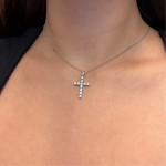 Baptism cross K18 white gold with diamonds 0.54ct, VS1, G st4073 CROSSES Κοσμηματα - chrilia.gr