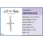 Baptism cross with chain K18 white gold with diamonds 0.18ct, VS1, G ko6078 CROSSES Κοσμηματα - chrilia.gr