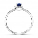 Solitaire ring 18K white gold with sapphire 0.27ct and diamonds, VS1, G da4316 ENGAGEMENT RINGS Κοσμηματα - chrilia.gr