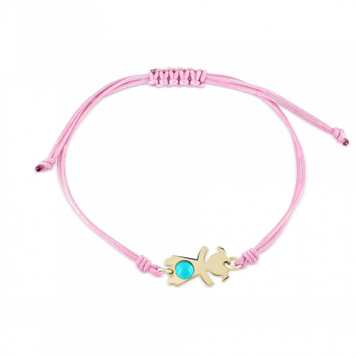 Babies bracelet K14 gold with girl, pb0410 BRACELETS Κοσμηματα - chrilia.gr