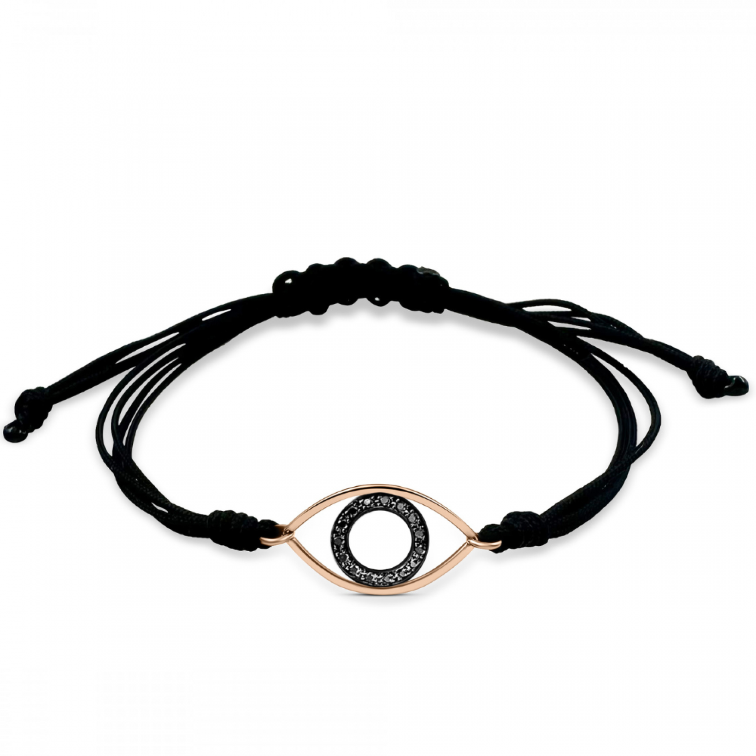 Eye bracelet 14K pink gold with black diamonds 0.06ct, br1241 BRACELETS Κοσμηματα - chrilia.gr