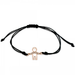 Bracelet K14 pink gold with boy and diamonds 0.02ct, VS2, H, br1485 BRACELETS Κοσμηματα - chrilia.gr