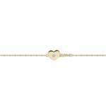 Heart bracelet, Κ14 gold with diamond 0.02ct, VS2, H, br2398 BRACELETS Κοσμηματα - chrilia.gr