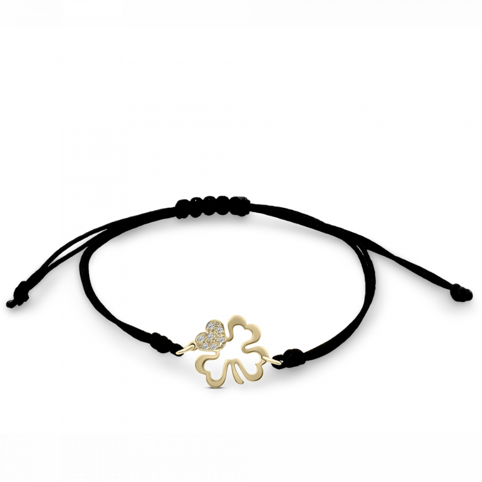 Four-leaf clover bracelet 14K gold with diamonds 0.03ct, VS1, H, br2841 BRACELETS Κοσμηματα - chrilia.gr