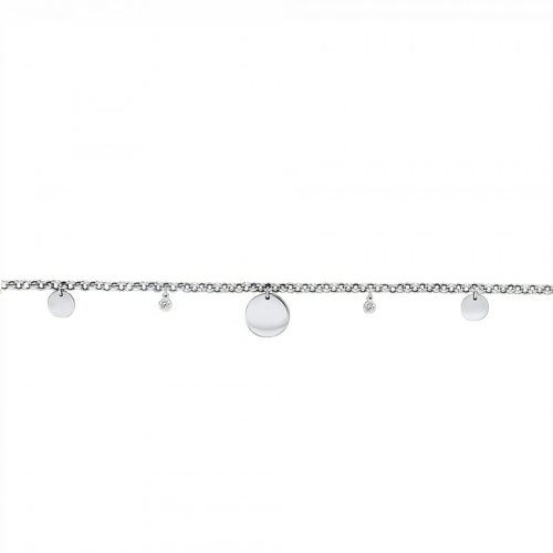 Bracelet with cycles, Κ14 white gold with diamonds 0.04ct, VS2, H, br2147 BRACELETS Κοσμηματα - chrilia.gr