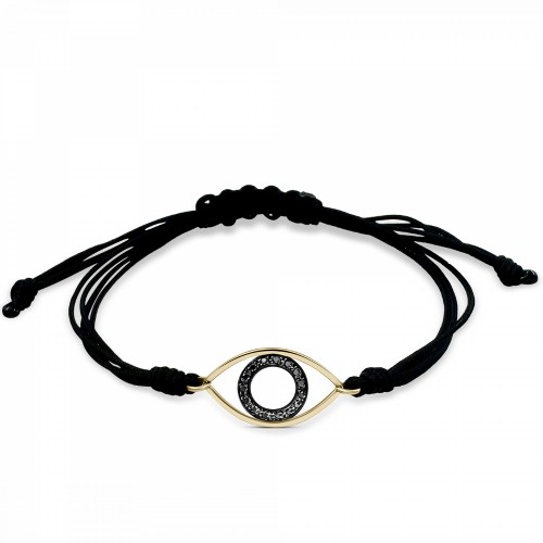 Eye bracelet 14K gold with black diamonds 0.06ct, br2991 BRACELETS Κοσμηματα - chrilia.gr