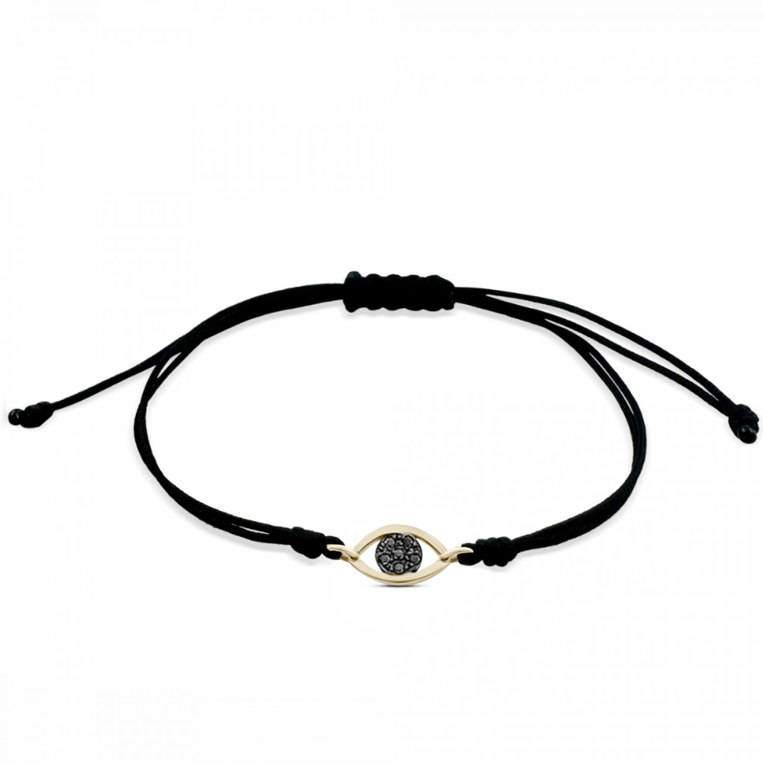 Women bracelet with eye, 14K gold with black diamonds 0.02ct, br2995 BRACELETS Κοσμηματα - chrilia.gr