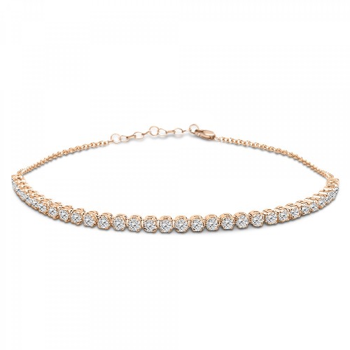 Tennis bracelet,14K pink gold with zircon, br1358 BRACELETS Κοσμηματα - chrilia.gr