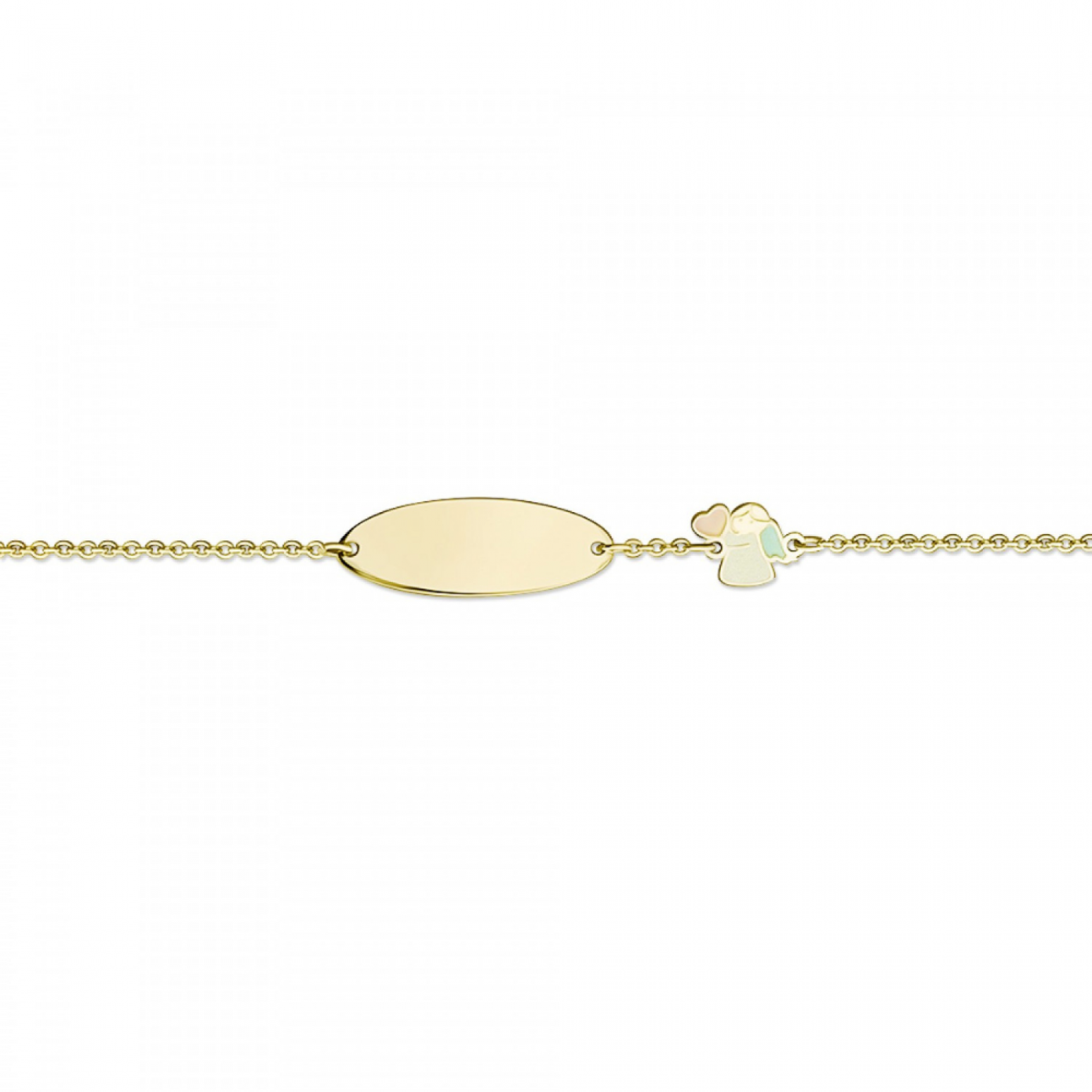 Babies identity bracelet K14 gold with angel and enamel pb0386 BRACELETS Κοσμηματα - chrilia.gr