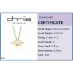 Crown necklace, Κ14 gold with diamond 0.02ct, VS2, H pk0203 NECKLACES Κοσμηματα - chrilia.gr