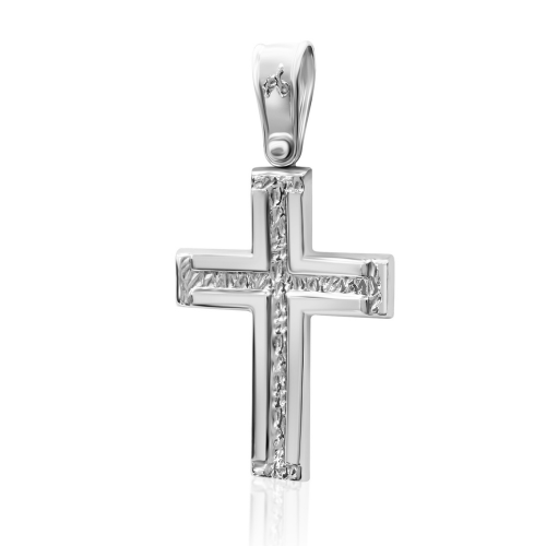 Baptism cross K14 white gold st3659 CROSSES Κοσμηματα - chrilia.gr