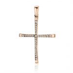 Baptism cross K18 pink gold with diamonds 0.17ct, VS2, H st3805 CROSSES Κοσμηματα - chrilia.gr