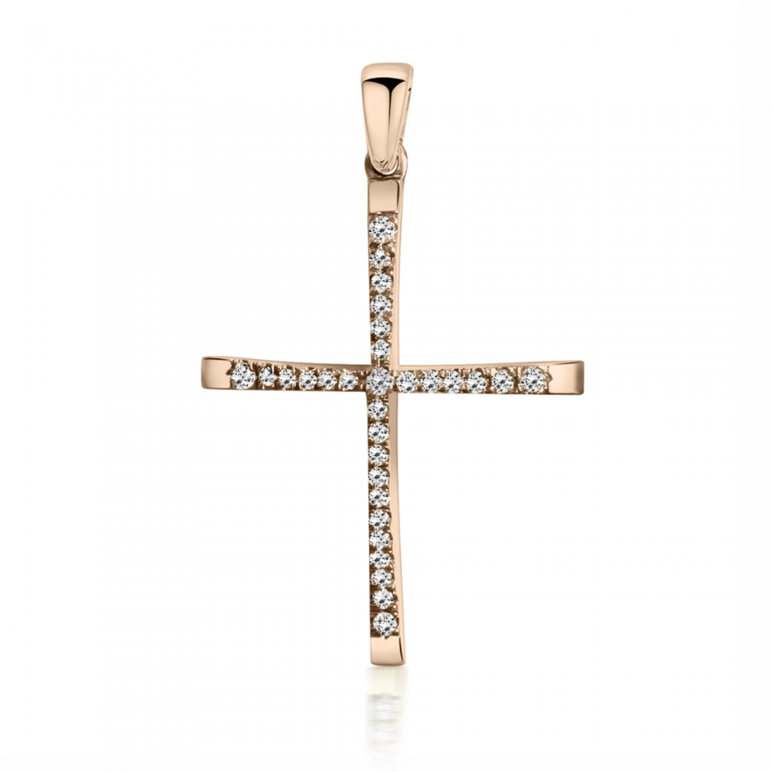 Baptism cross K18 pink gold with diamonds 0.17ct, VS2, H st3805 CROSSES Κοσμηματα - chrilia.gr