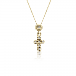 Cross neclace, Κ18 gold with diamond 0.08ct, VS1, G, me0985 NECKLACES Κοσμηματα - chrilia.gr