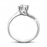 Solitaire ring 18K white gold with center diamond 0.25ct, VS1, E from IGL da4341 ENGAGEMENT RINGS Κοσμηματα - chrilia.gr