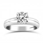 Solitaire ring 14K white gold with zircon, da4253 ENGAGEMENT RINGS Κοσμηματα - chrilia.gr