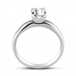 Solitaire ring 14K white gold with zircon, da4253 ENGAGEMENT RINGS Κοσμηματα - chrilia.gr