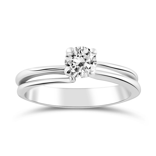 Solitaire ring 14K white gold with zircon, da4254 ENGAGEMENT RINGS Κοσμηματα - chrilia.gr