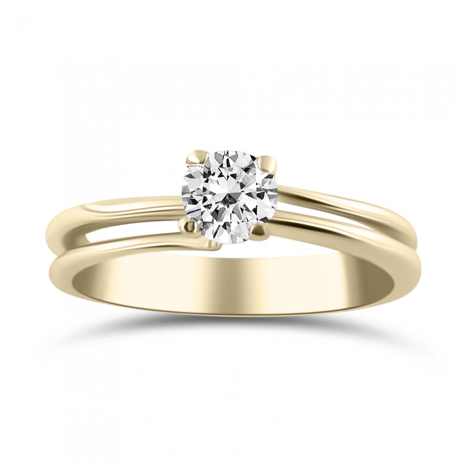 Solitaire ring 14K gold with zircon, da4260 ENGAGEMENT RINGS Κοσμηματα - chrilia.gr