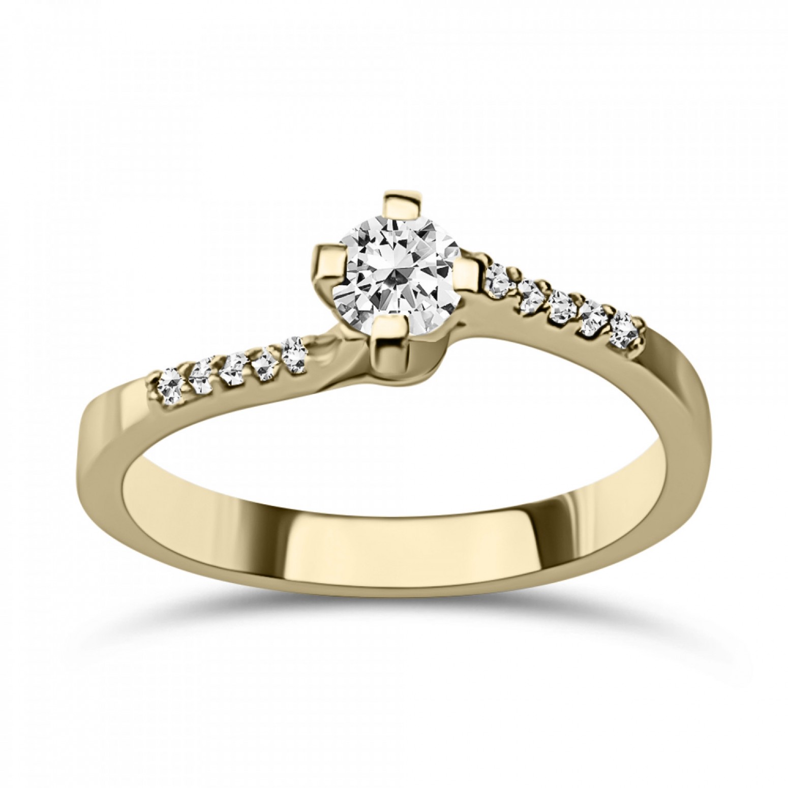 Solitaire ring 14K gold with zircon, da4257 ENGAGEMENT RINGS Κοσμηματα - chrilia.gr