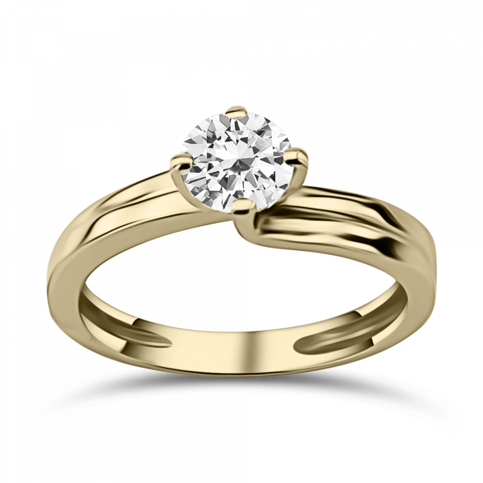 Solitaire ring 14K gold with zircon, da4258 ENGAGEMENT RINGS Κοσμηματα - chrilia.gr