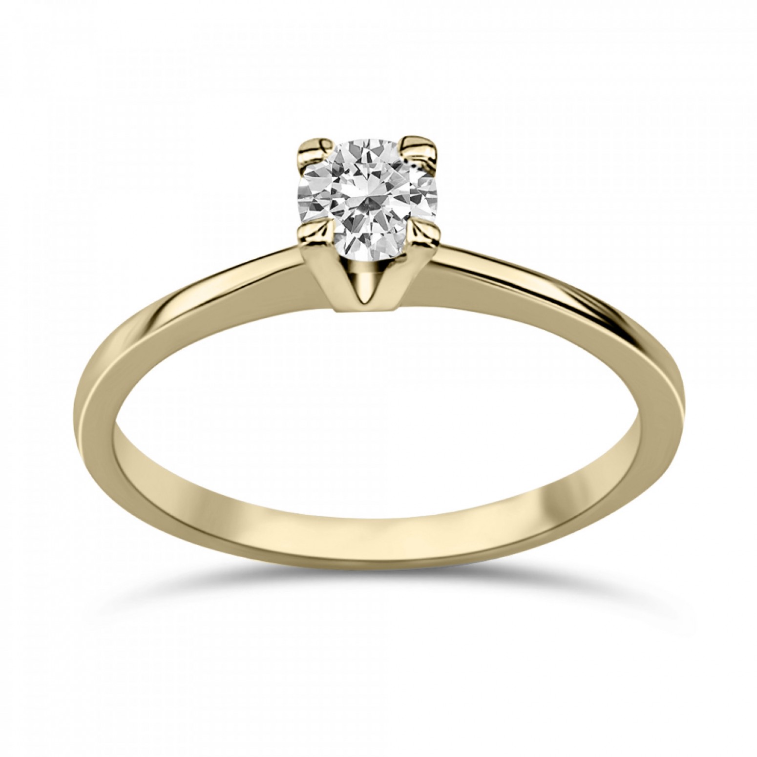 Solitaire ring 14K gold with zircon, da4263 ENGAGEMENT RINGS Κοσμηματα - chrilia.gr