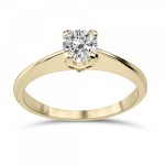 Solitaire ring 14K gold with zircon, da4264 ENGAGEMENT RINGS Κοσμηματα - chrilia.gr