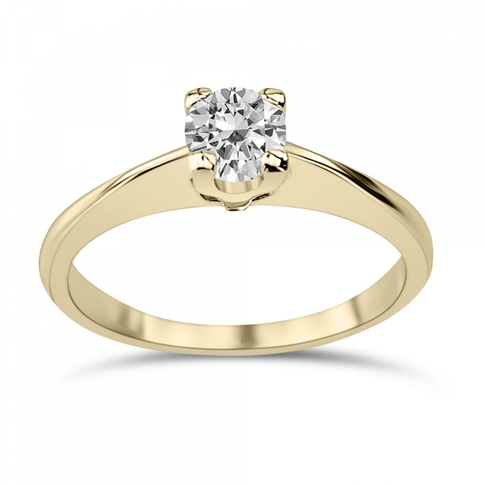 Solitaire ring 14K gold with zircon, da4264 ENGAGEMENT RINGS Κοσμηματα - chrilia.gr