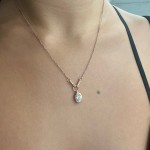 Solitaire necklace, Κ14 pink gold with zircon, ko1491 NECKLACES Κοσμηματα - chrilia.gr