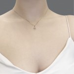 Snake necklace, Κ14 pink gold with zircon, ko2141 NECKLACES Κοσμηματα - chrilia.gr