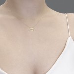 Eye neclace, Κ14 gold with diamonds 0.02ct, VS2, H ko4499 NECKLACES Κοσμηματα - chrilia.gr