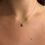 Starfish necklace, Κ18 pink gold with pink sapphires 0.16ct and diamond 0.01ct VS1, H ko5621 NECKLACES Κοσμηματα - chrilia.gr