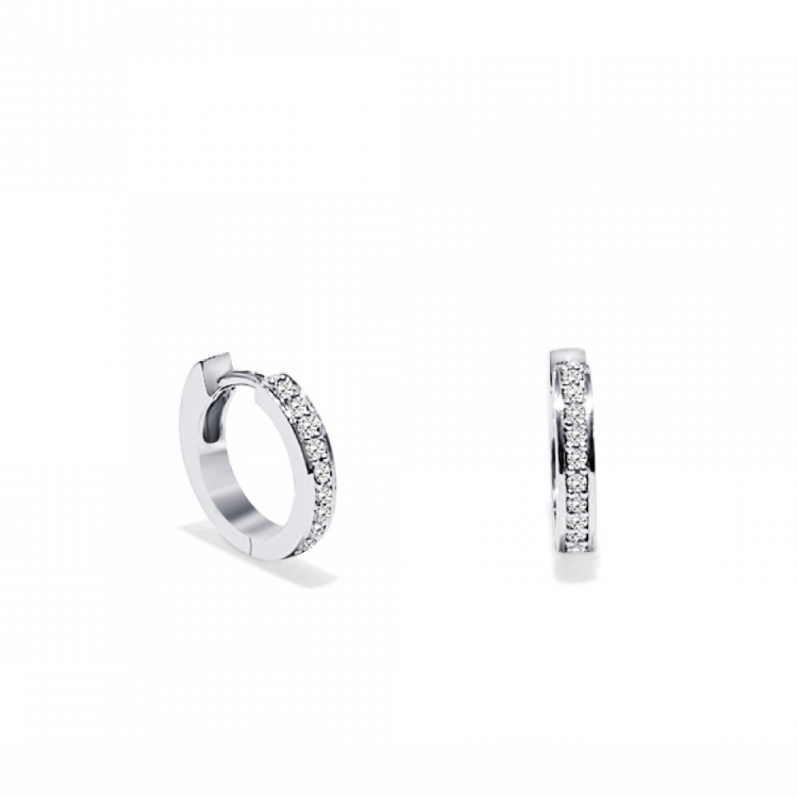 Hoop earrings 18K white gold with diamonds 0.13ct, VS1, H, sk2974 EARRINGS Κοσμηματα - chrilia.gr