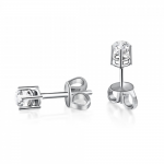 Solitaire earrings 18K white gold with diamonds 0.24ct, VS2, E from IGL sk3232 EARRINGS Κοσμηματα - chrilia.gr