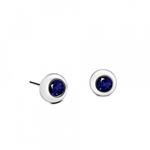 Solitaire earrings 18K white gold with sapphires 0.20ct, sk3804 EARRINGS Κοσμηματα - chrilia.gr