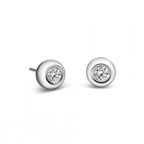 Solitaire earrings, 18K white gold with diamonds 0.14ct, VS1, G sk3810 EARRINGS Κοσμηματα - chrilia.gr