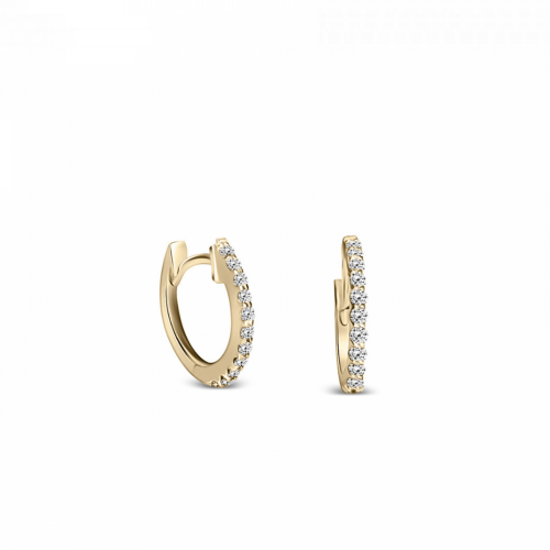 Hoop earrings 18K gold with diamonds 0.11ct, VS1, H, sk3956 EARRINGS Κοσμηματα - chrilia.gr