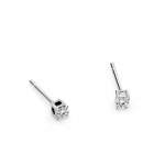 Solitaire earrings 9K white gold with zircon, sk4092 EARRINGS Κοσμηματα - chrilia.gr