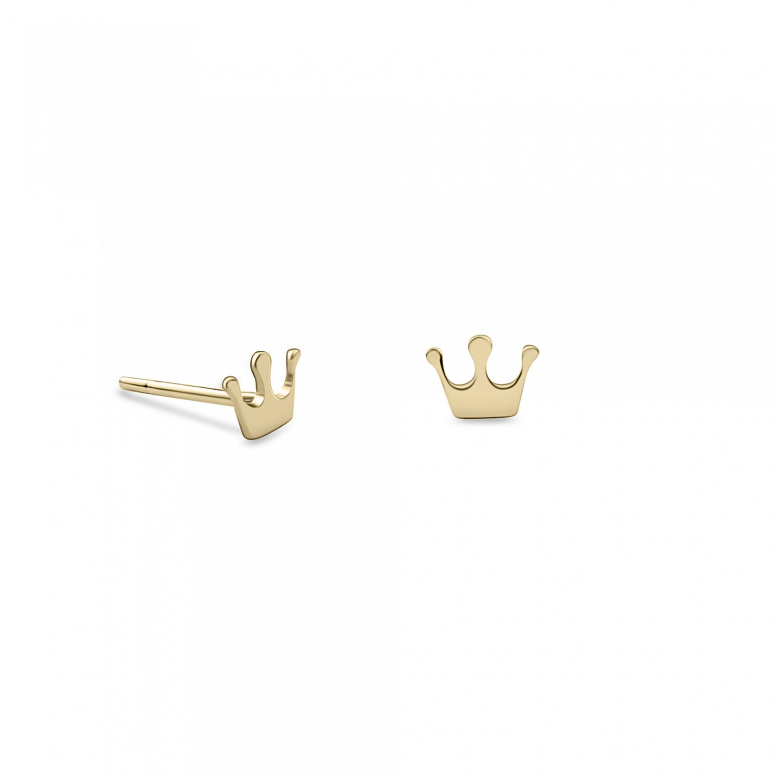 Crown baby earrings, K9 gold, ps0101 EARRINGS Κοσμηματα - chrilia.gr