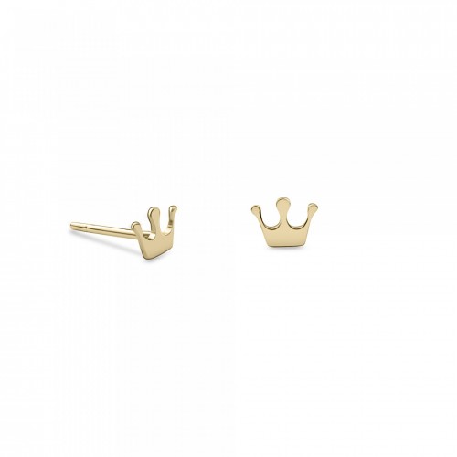 Crown baby earrings, K9 gold, ps0101 EARRINGS Κοσμηματα - chrilia.gr