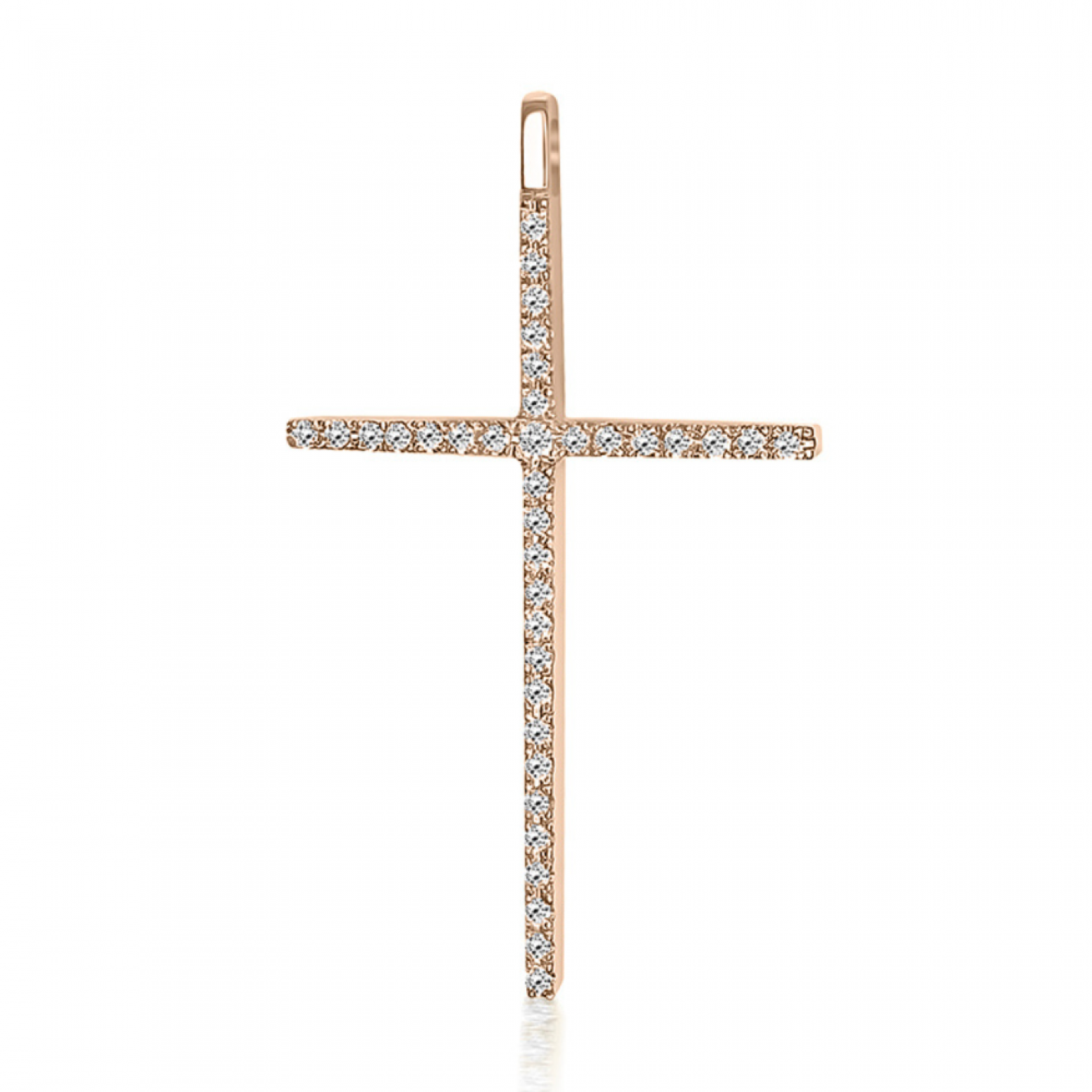 Baptism cross K18 pink gold with diamonds 0.12ct, VS2, H st4078 CROSSES Κοσμηματα - chrilia.gr